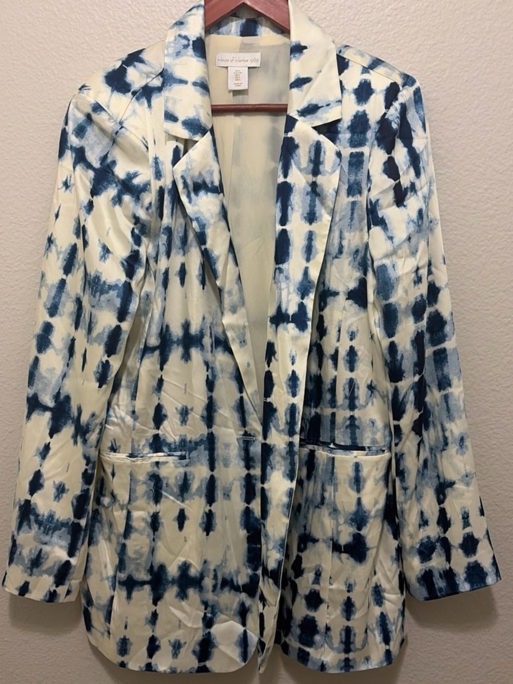 House of Harlow 1960 Blue & Cream Tie-Dye Blazer